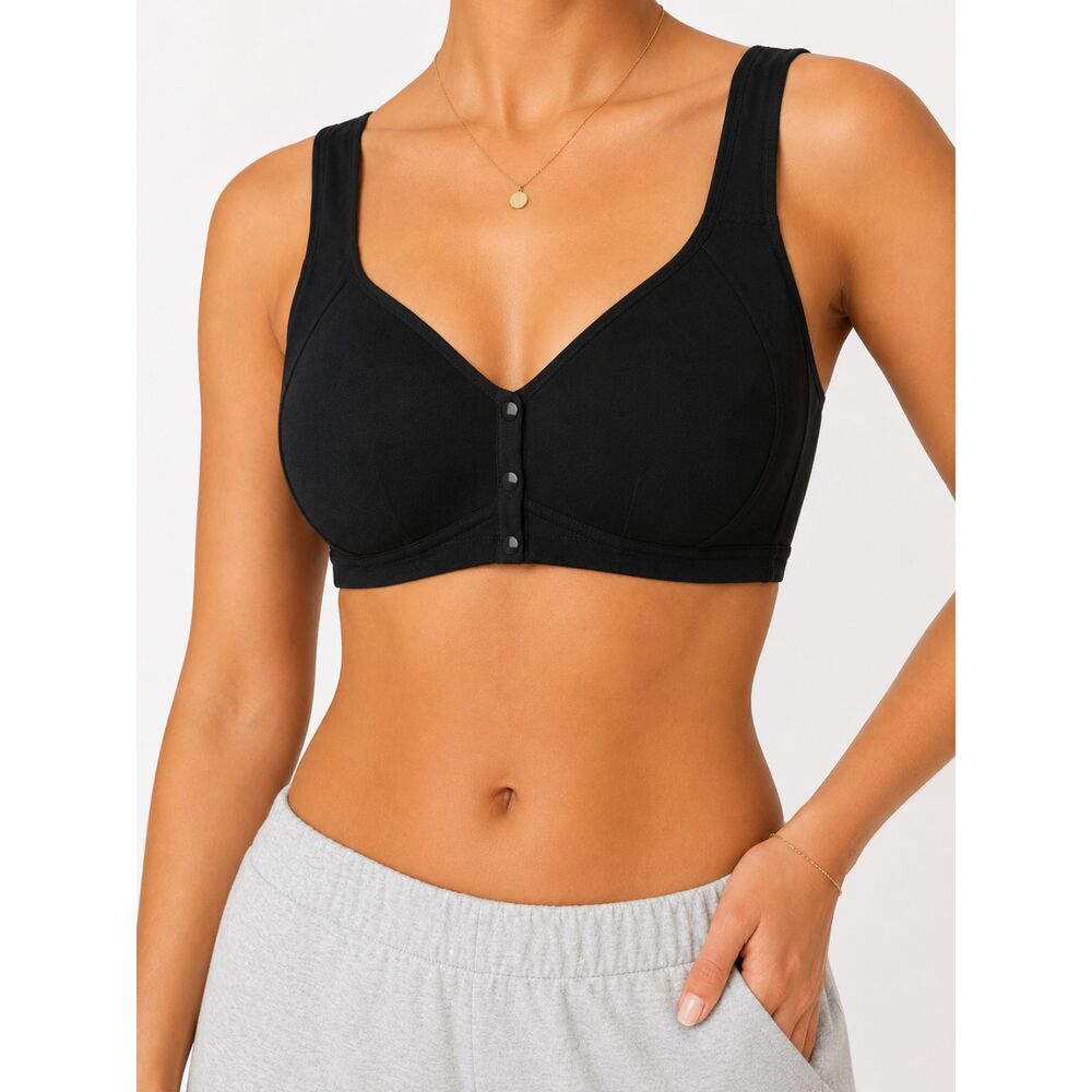 NWT Daisy Bra 2 Pack 3XL Front Snap Wireless Comfort Bras Black & Butter Yellow